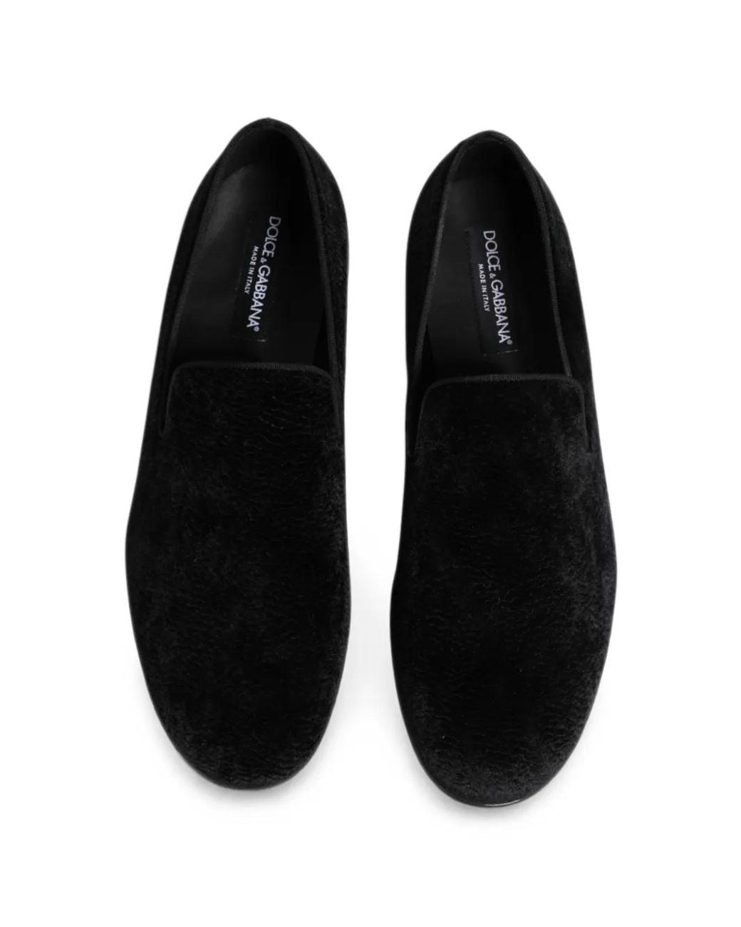 Dolce & Gabbana Black Jacquard Velvet Loafers for men