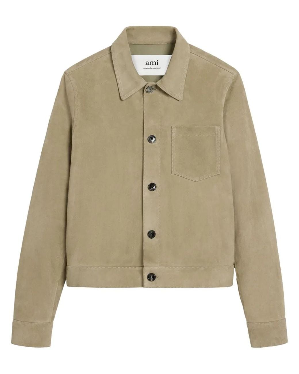 AMI Natural Boxy-Fit Goatskin Shirt Jacket for men