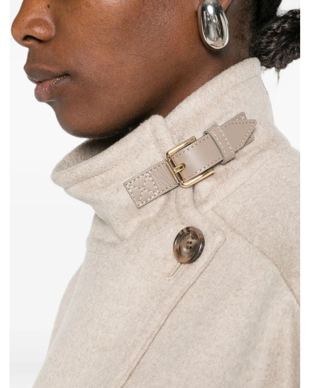 Max Mara Natural Cape Oversize En Cachemire