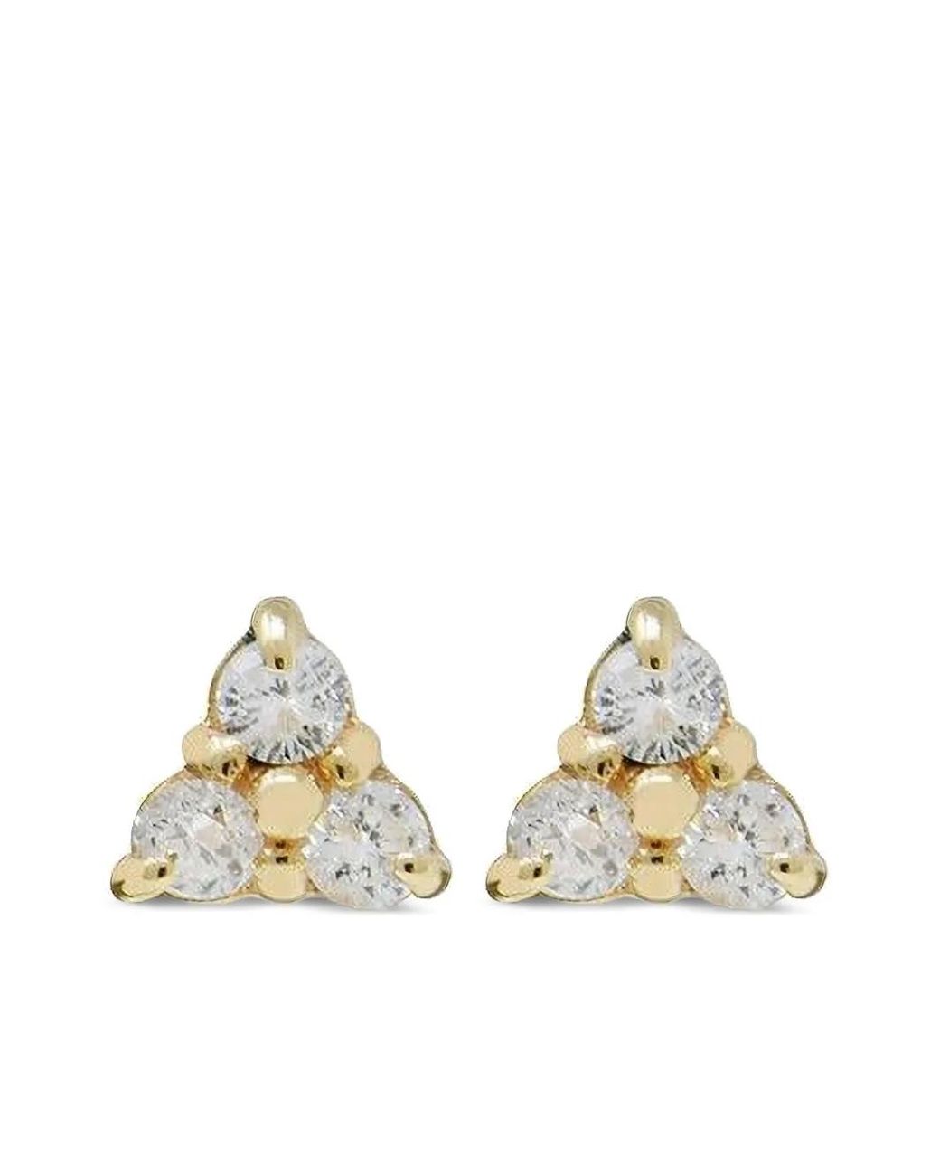 Anzie Metallic 14K Cléo Trio Diamond Earring