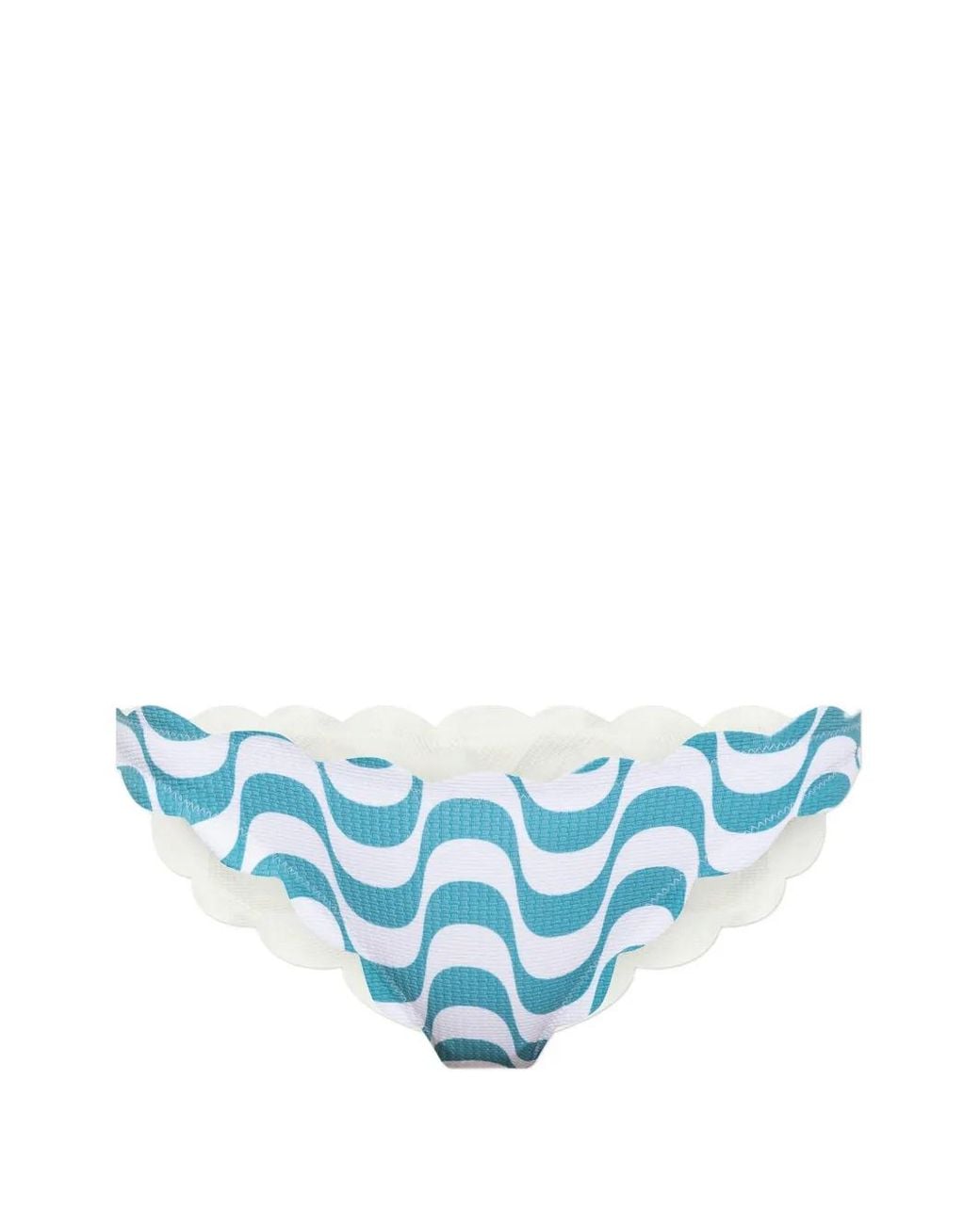 Marysia Swim Blue Antibes Scalloped-Edge Bikini Bottoms