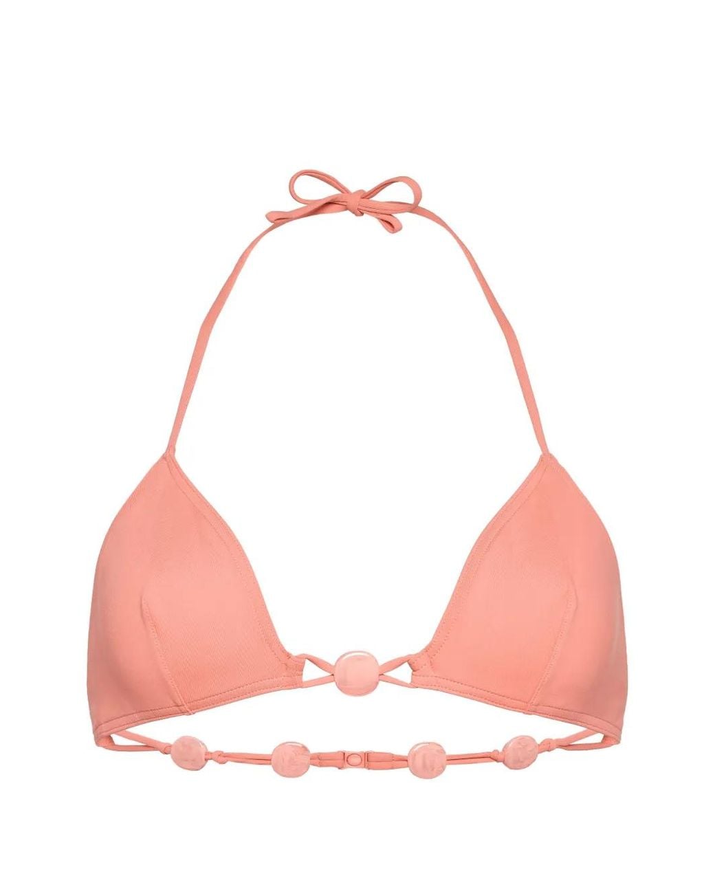 Eres Pink Alva Bead-Embellished Bikini Top