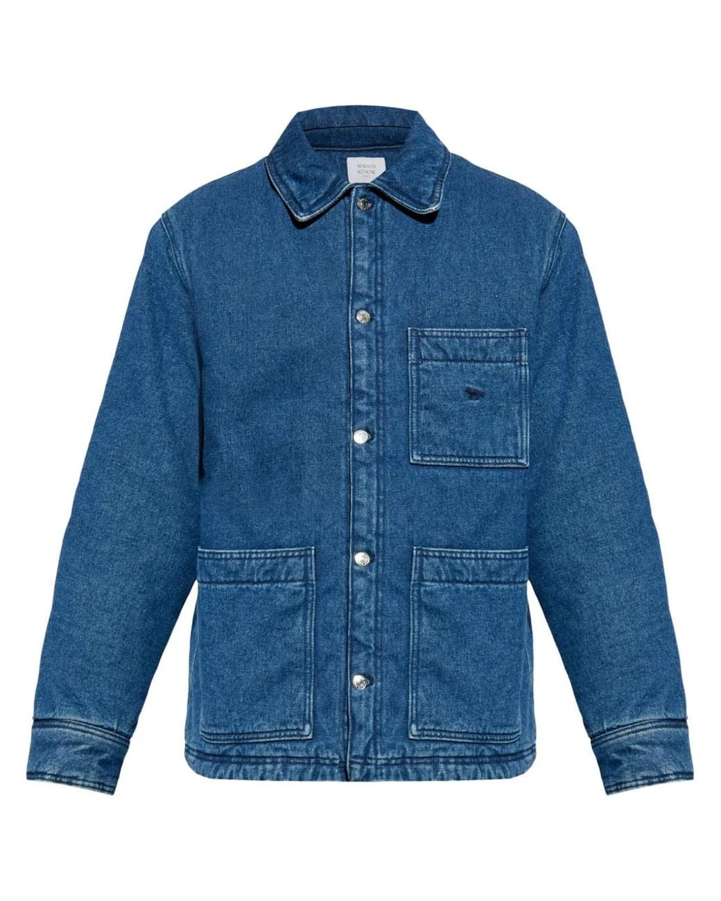 Maison Kitsuné Blue Padded Workwear Denim Jacket for men