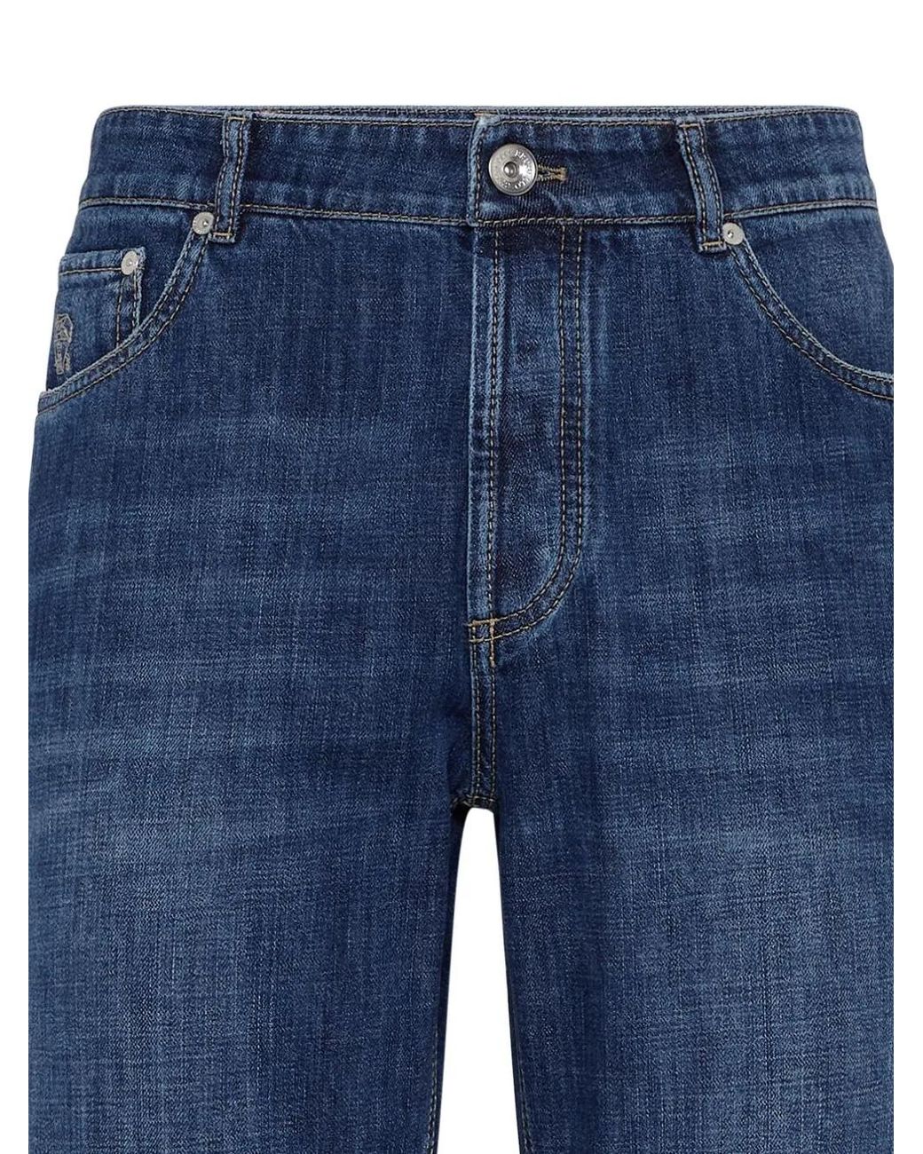 Jean À Effet Délavé Brunello Cucinelli pour homme en coloris Blue