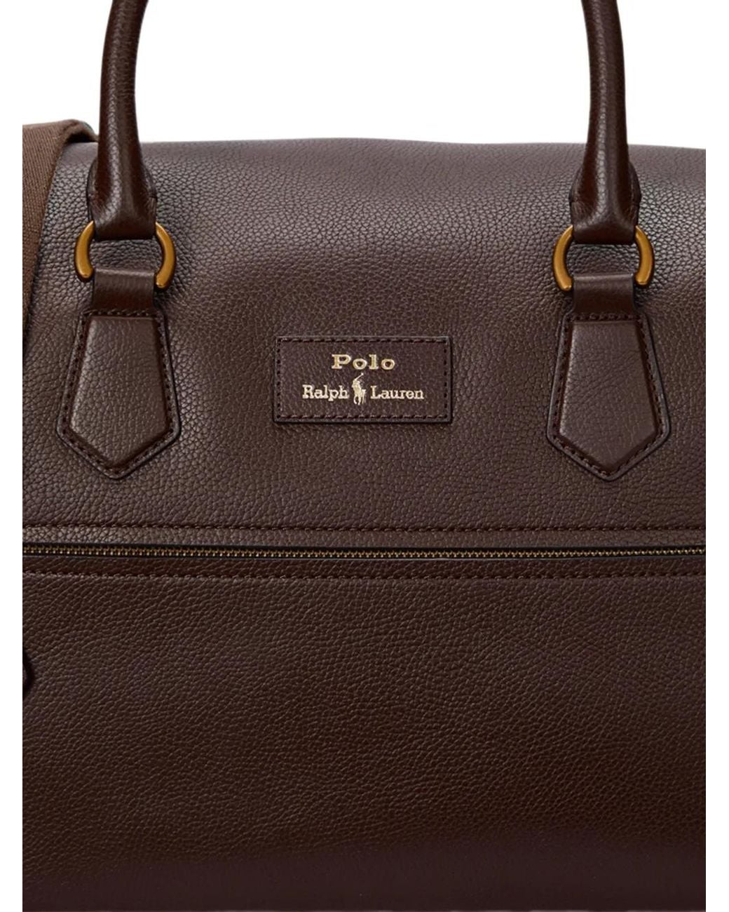 Polo Ralph Lauren Brown Pebbled-Leather Duffel Bag for men