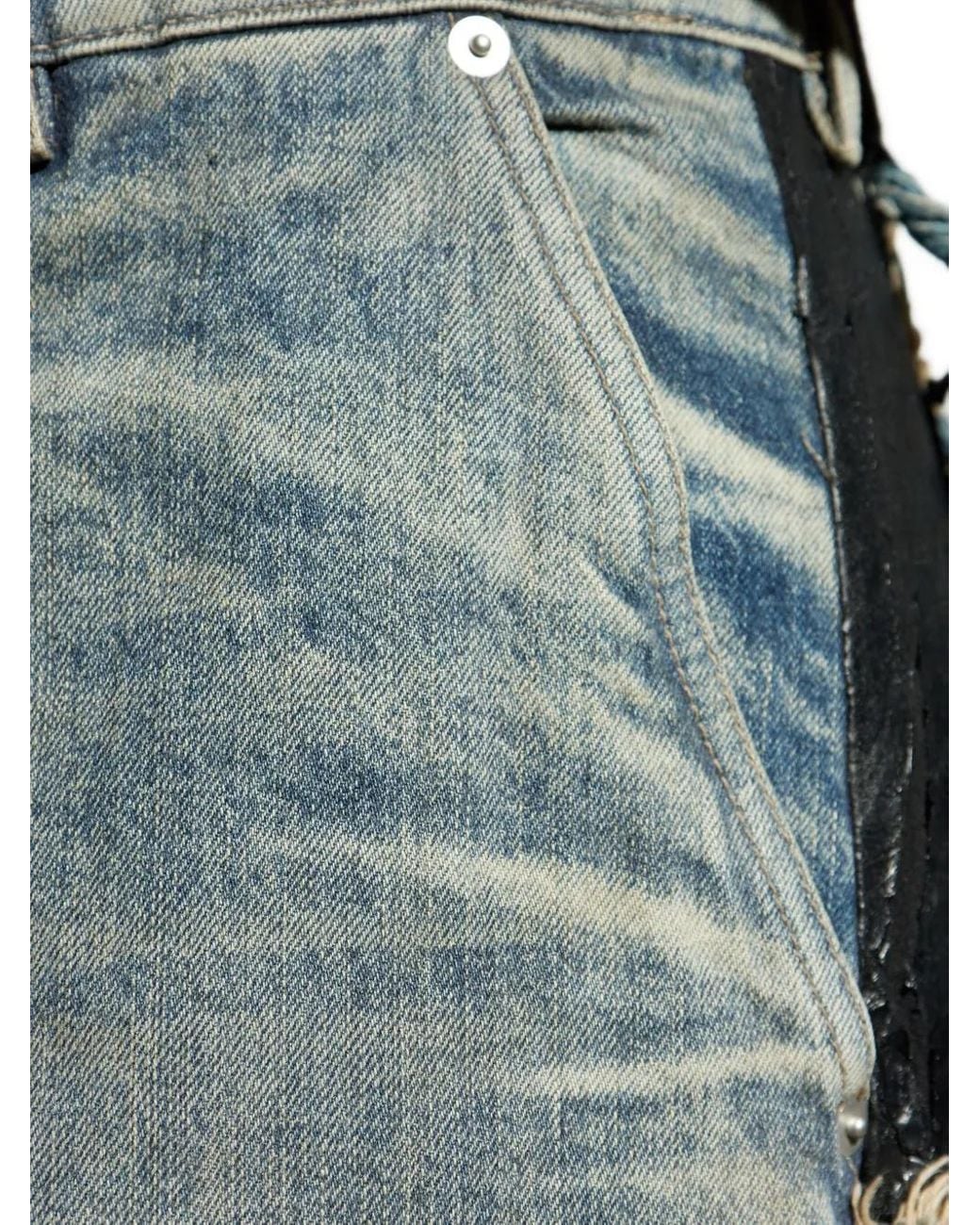 Rick Owens Gray Joris Ripped-Panel Jeans for men