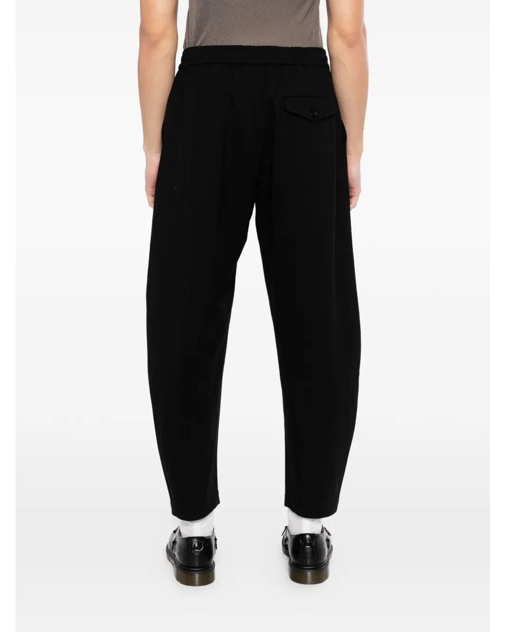 CROQUIS Black Tapered Drawstring Trousers for men