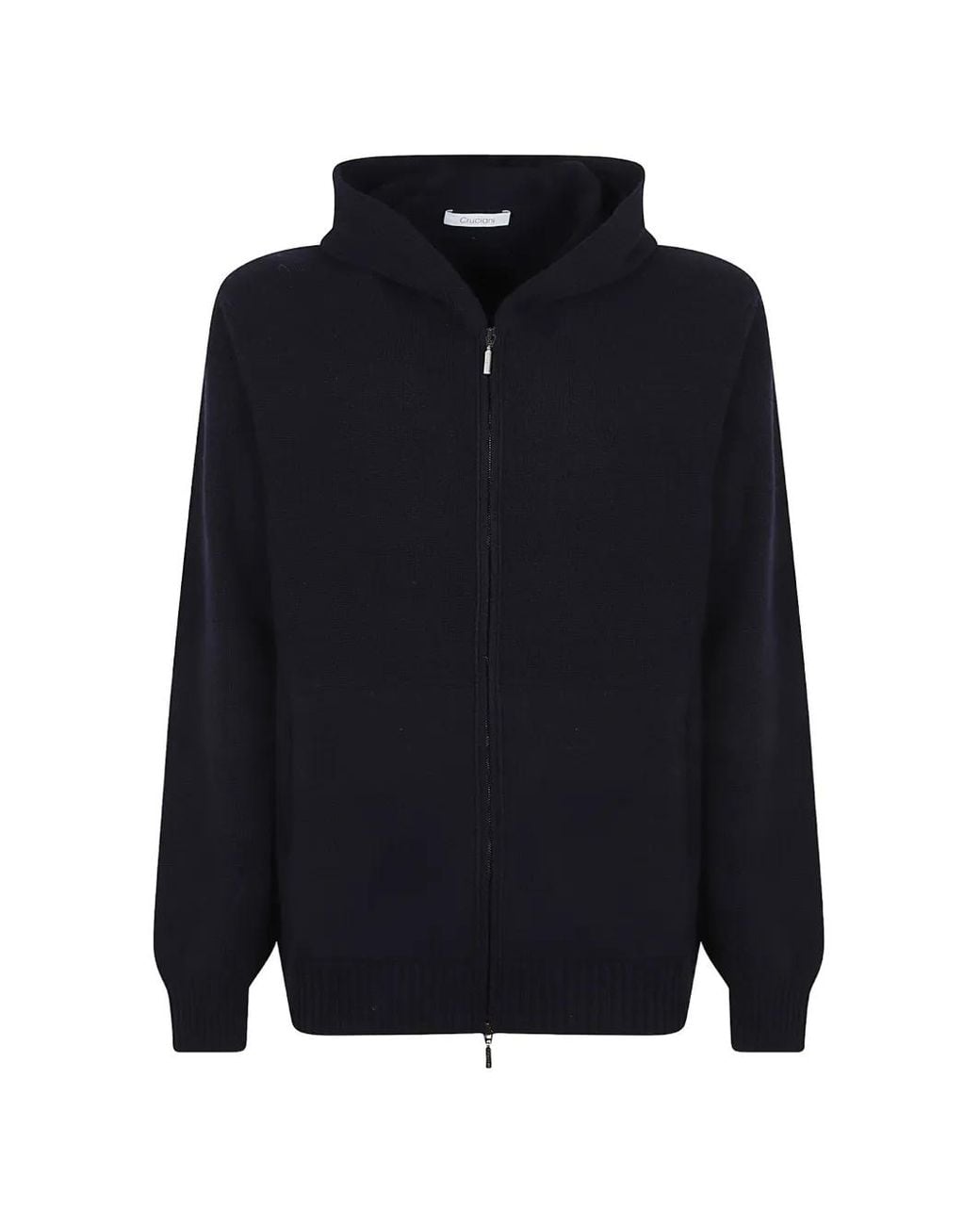 Cruciani Blue Zip-Up Knitted Hoodie for men