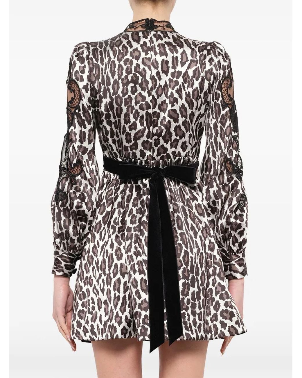 Marc Jacobs Natural Leopard-Print Lace-Panel Minidress