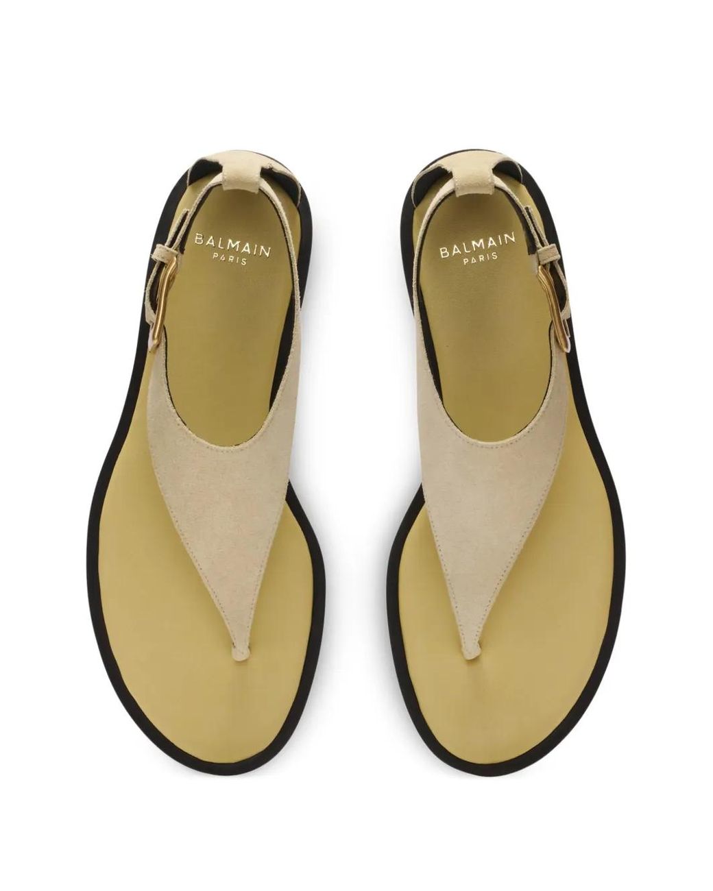 Balmain Natural Anthem Flat Toe-Post Sandals