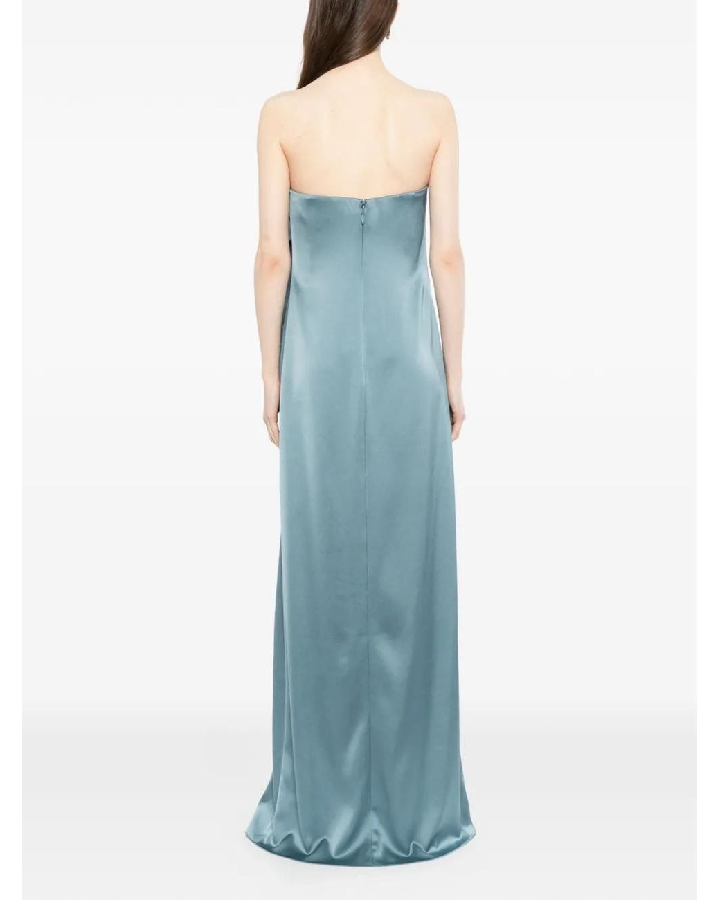Amsale Blue Cascade Maxi Dress