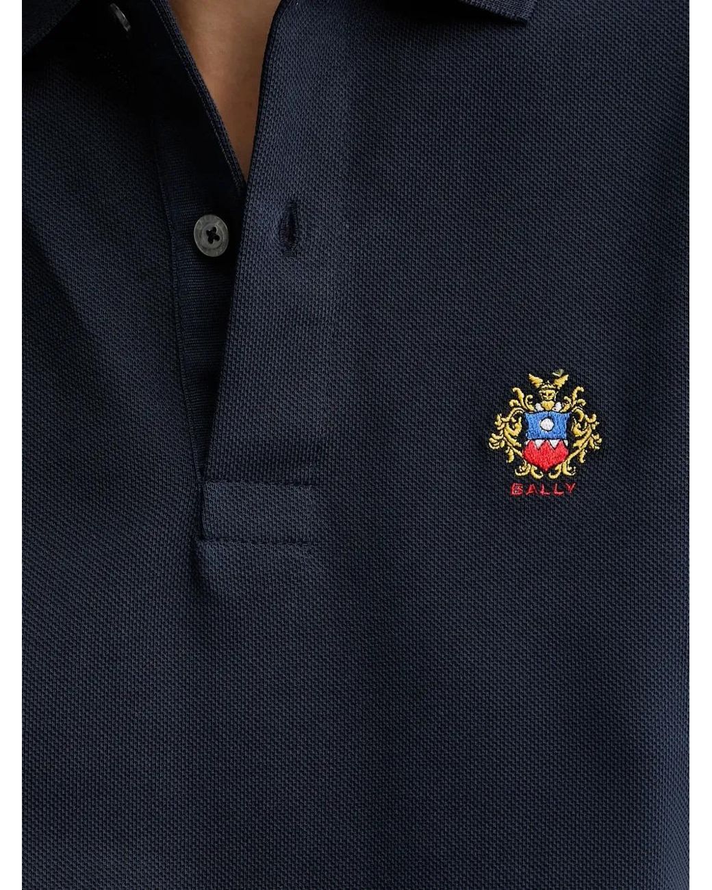 Bally Blue Embroidered Polo Shirt