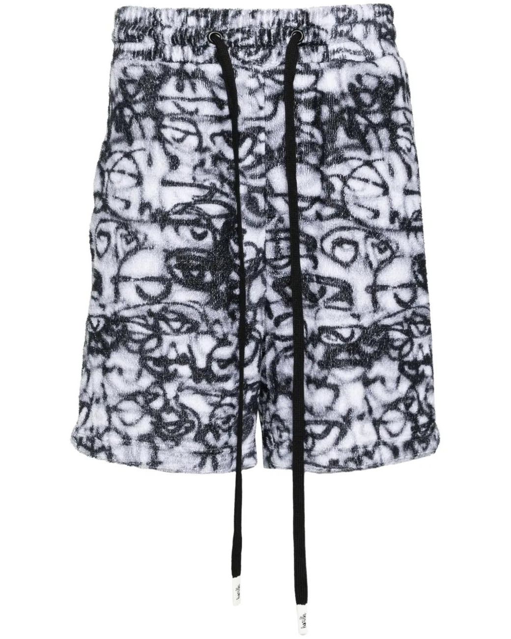 Haculla Blue Graphic-Print Shorts for men