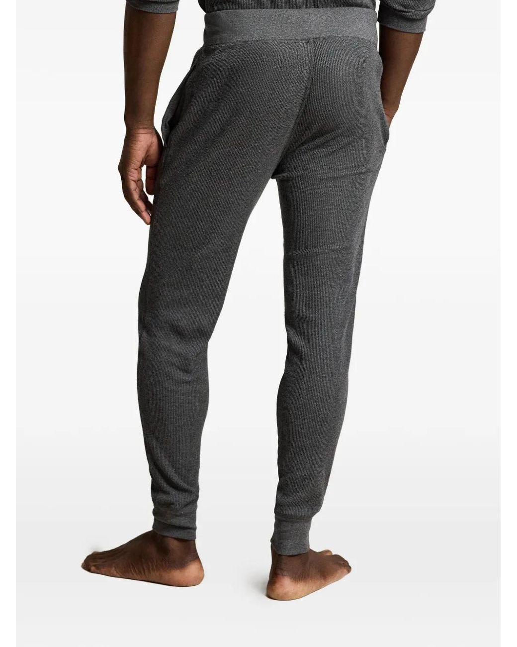 Polo Ralph Lauren Gray Waffle-Knit Embroidered Pony Pyjama Pants for men