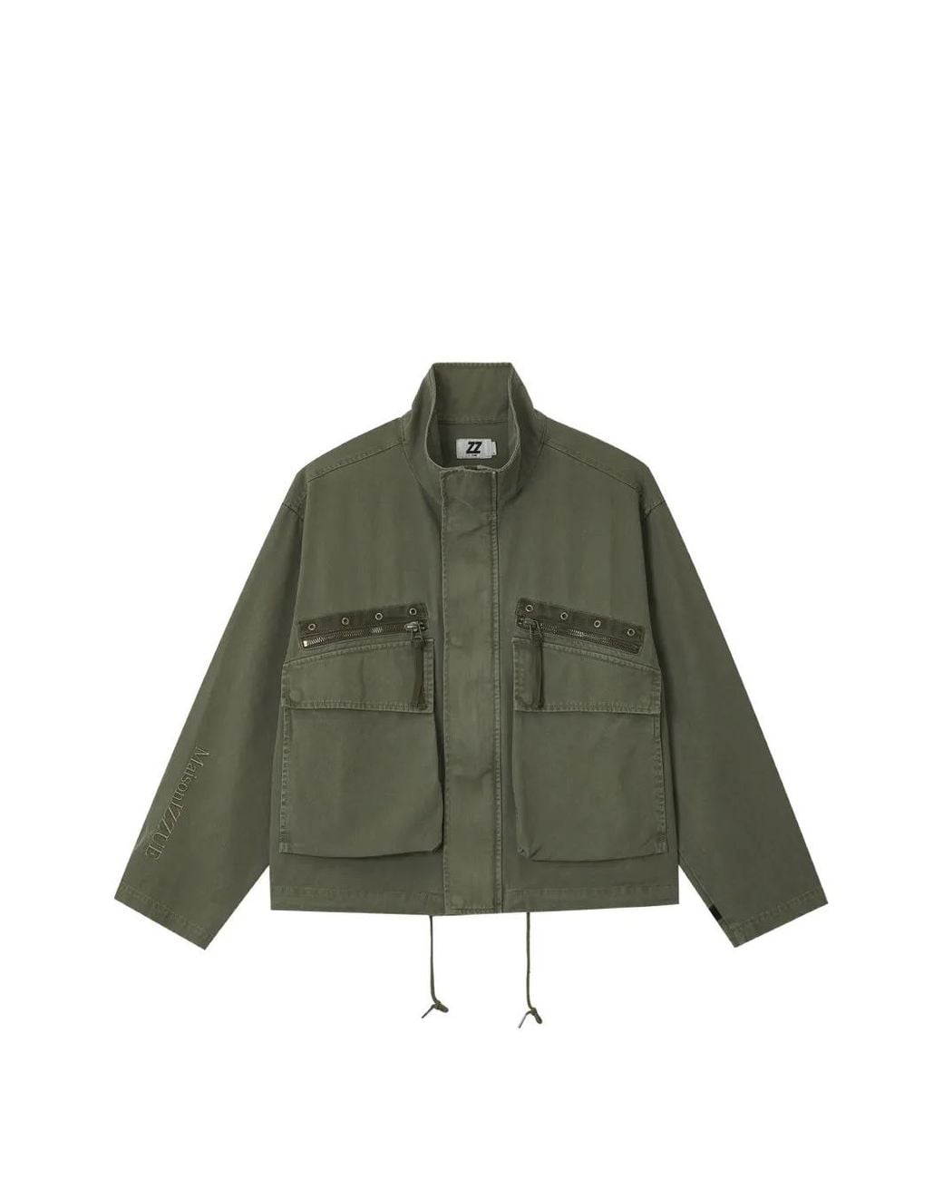 Izzue Green Multi-Pocket Drawstring Jacket for men