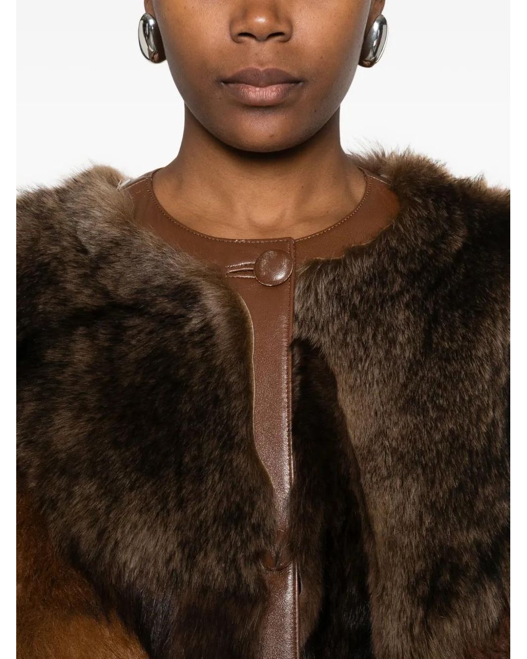 Prada Brown Faux Fur Coat