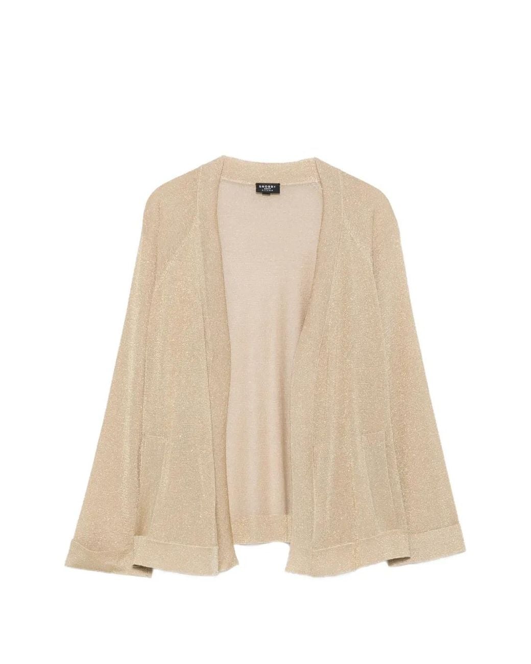 Snobby Sheep Natural Metallic-Effect Raglan-Sleeve Cardigan