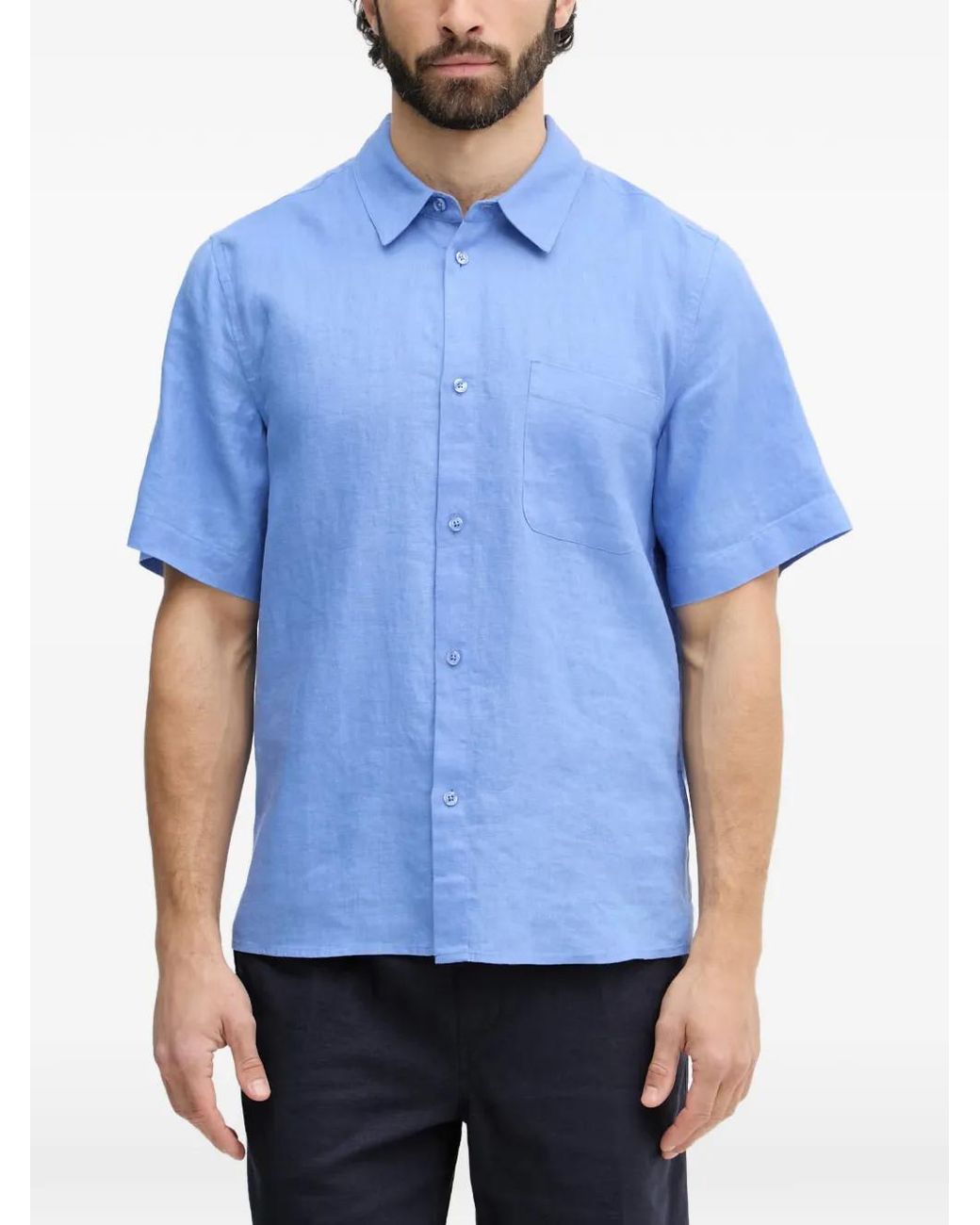 Mos Mosh Blue Short-Sleeved Shirt for men