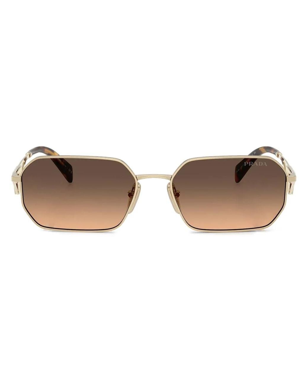 Prada Brown Gradient Rectangle-Shape Sunglasses