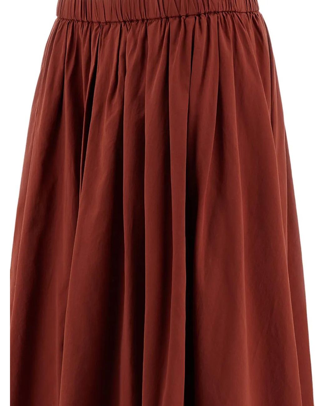 Casey Casey Red Pleated Elasticated Midi Skirt