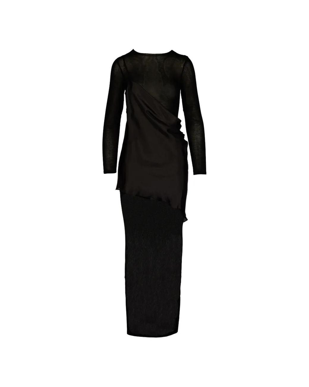 Tessitura Body Couture Black Layered Maxi Dress