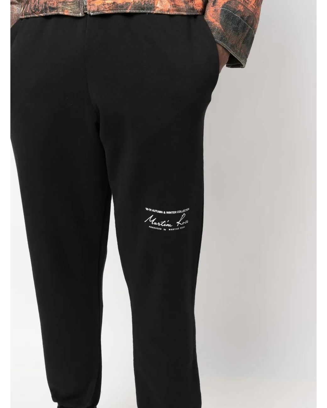 Martine Rose Black Logo-Print Slim-Fit Track Pants