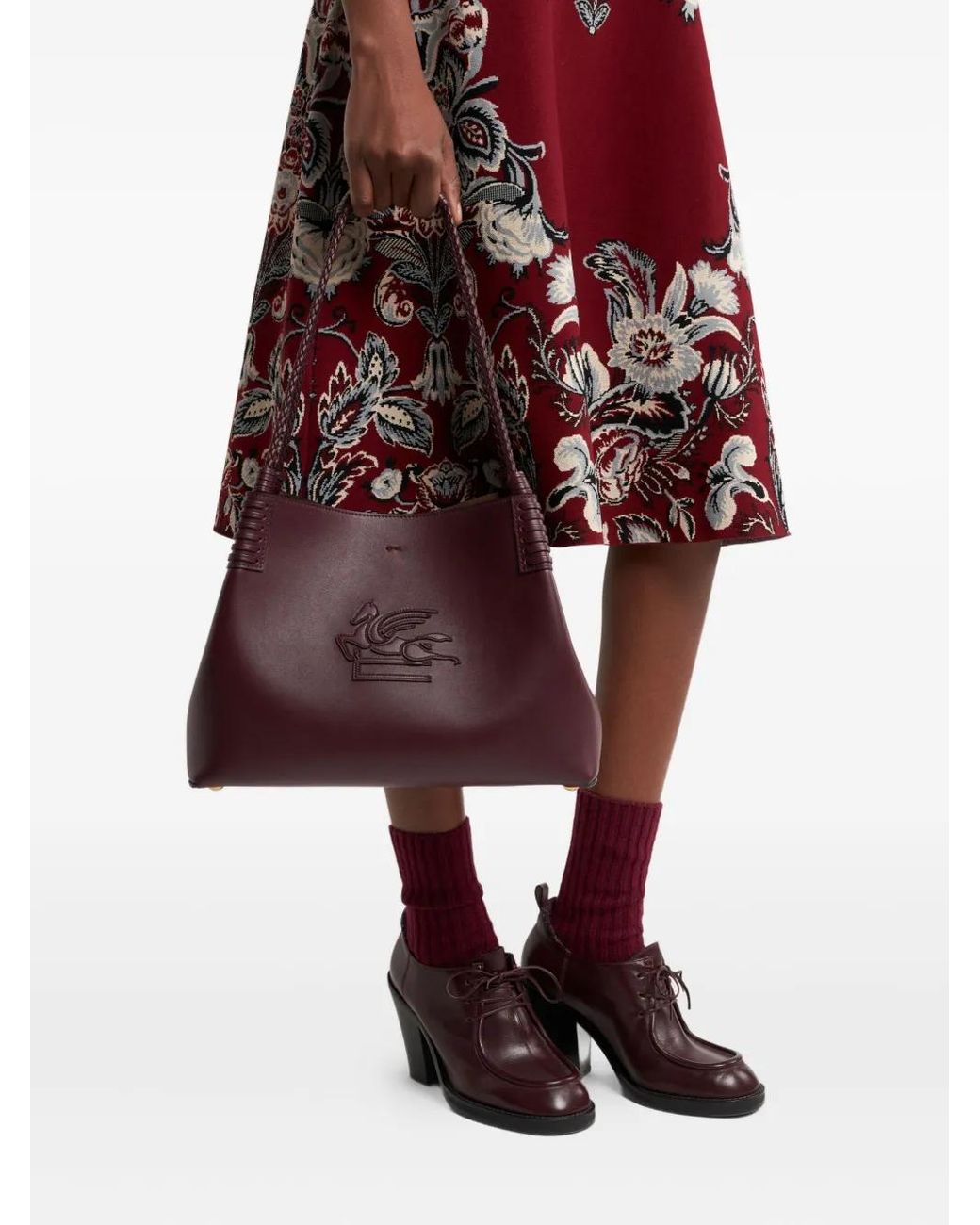 Etro Purple Medium Libra Tote Bag