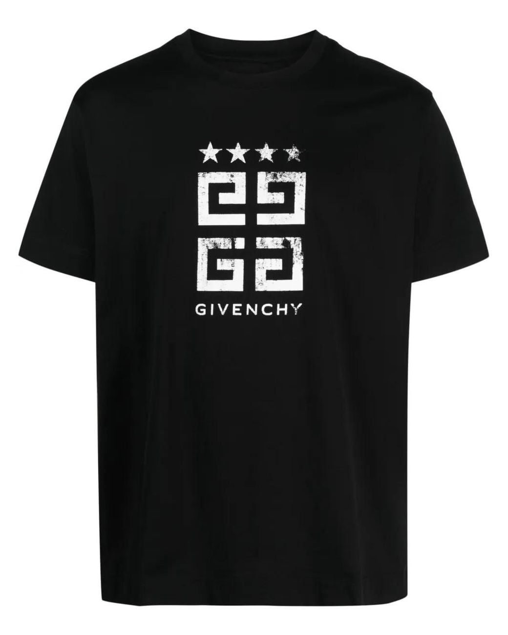 Givenchy Black Logo-Print Cotton T-Shirt for men