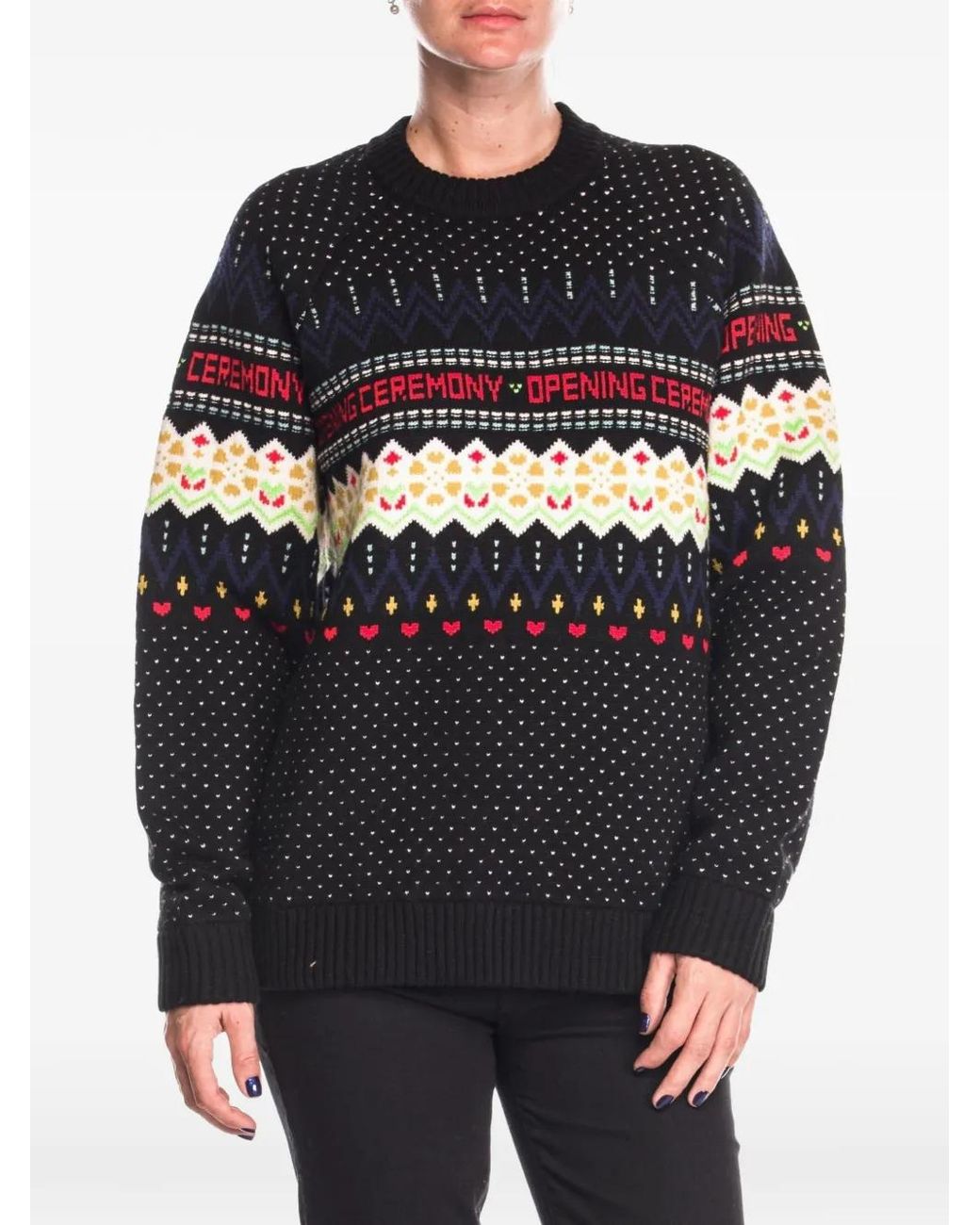 Opening Ceremony Blue Fair Isle-Pattern Sweater