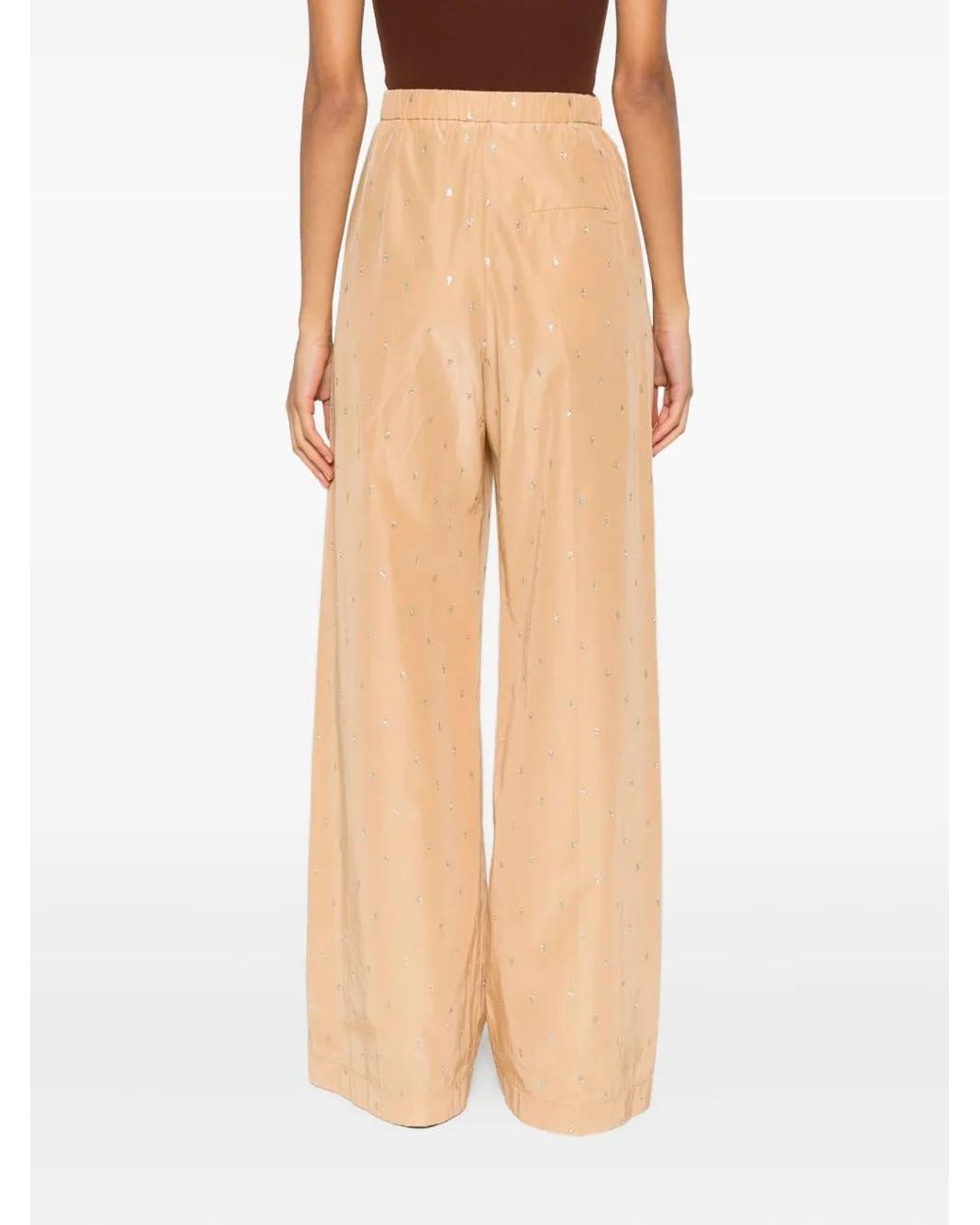Forte_forte Natural Glitter-Detailed Palazzo Pants