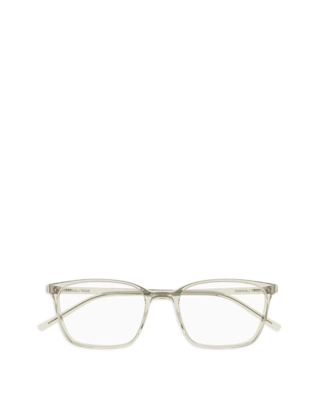Saint Laurent White Rectangle-Frame Glasses
