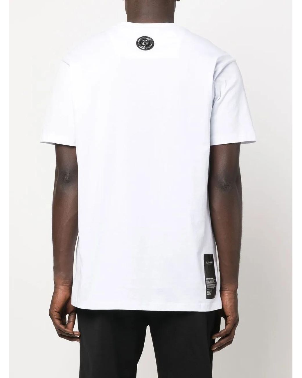 Philipp Plein White Tiger-Head Logo-Print T-Shirt for men