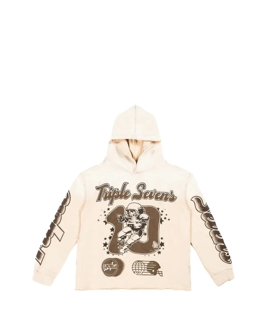 Triple Sevens Natural Graphic-Print Hoodie for men