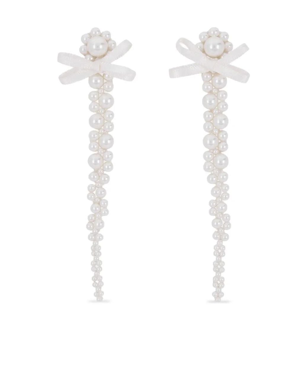 Orecchini Pendenti Con Perle di Simone Rocha in White