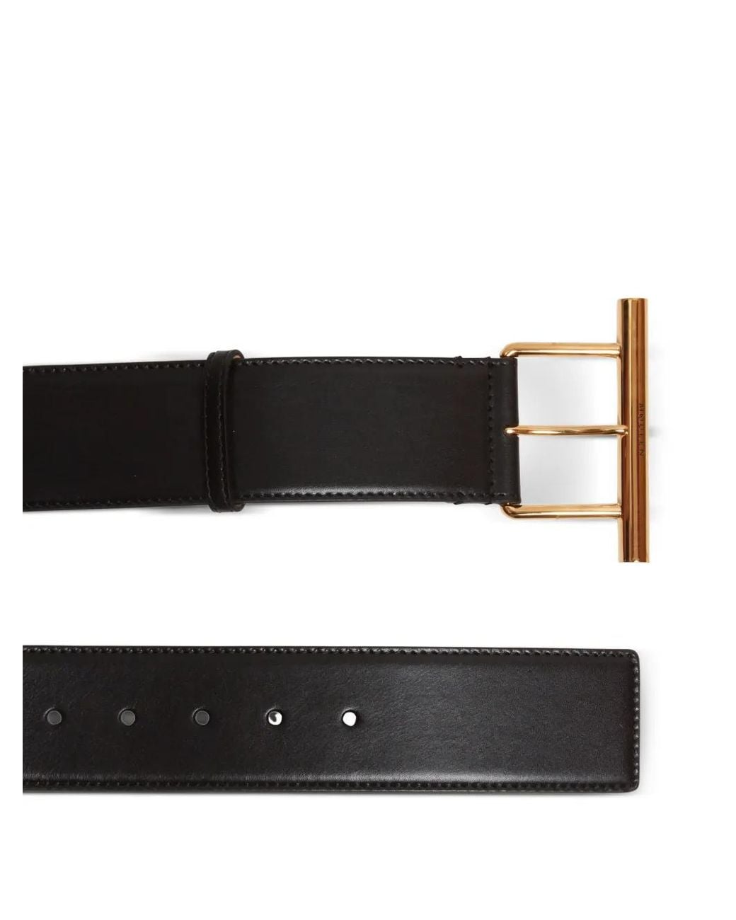 Alexander McQueen Black T-Bar Buckle Belt