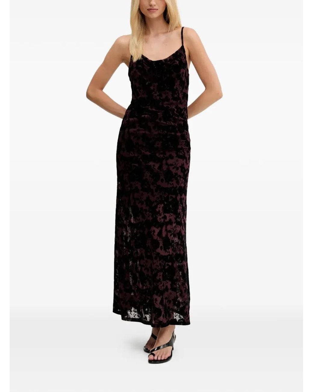 Gestuz Black Floral-Pattern Maxi Dress