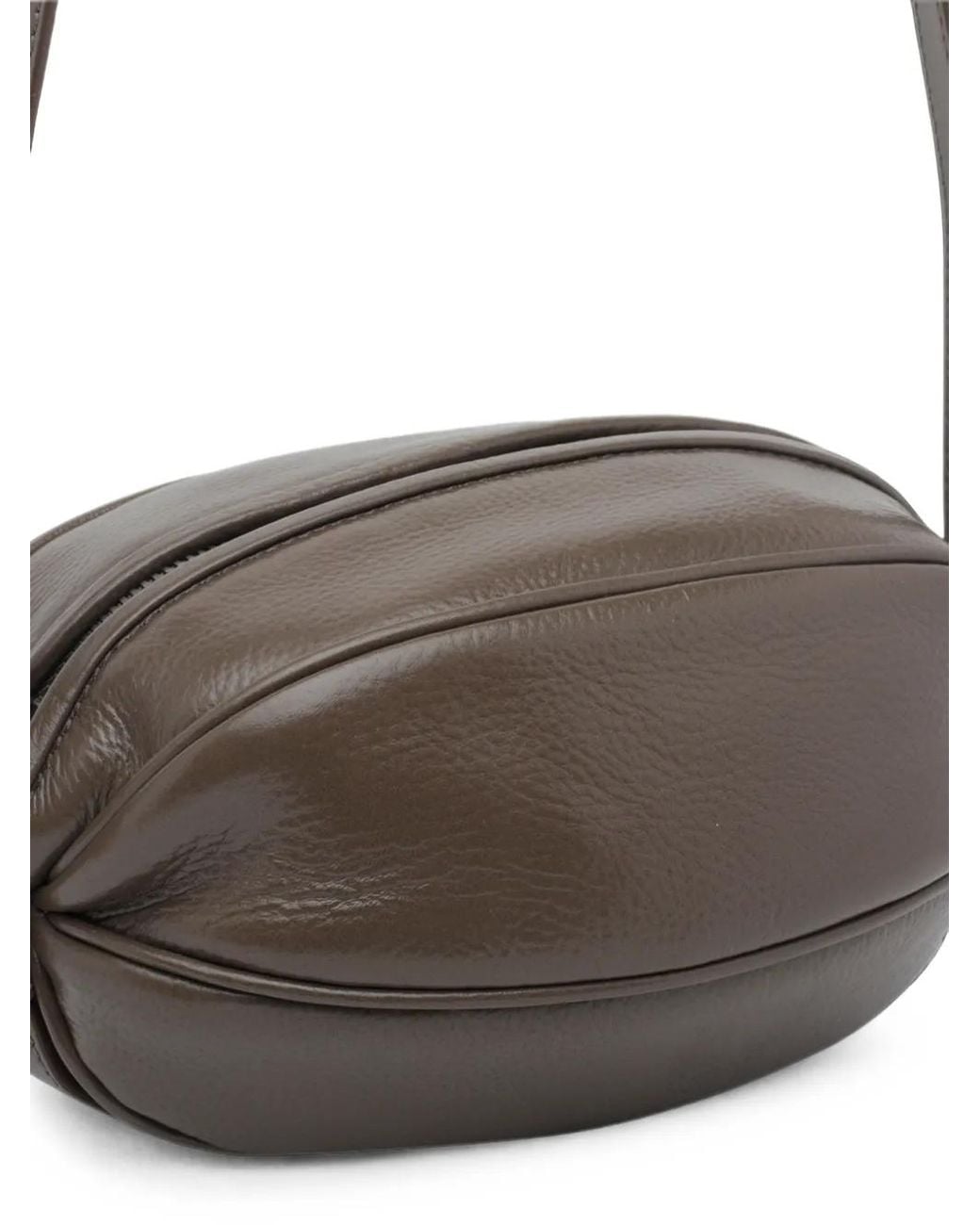 Hereu White Boya Distressed Leather Shoulder Bag