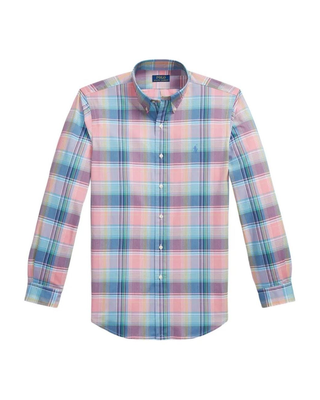Polo Ralph Lauren Blue Checked Long-Sleeve Shirt for men