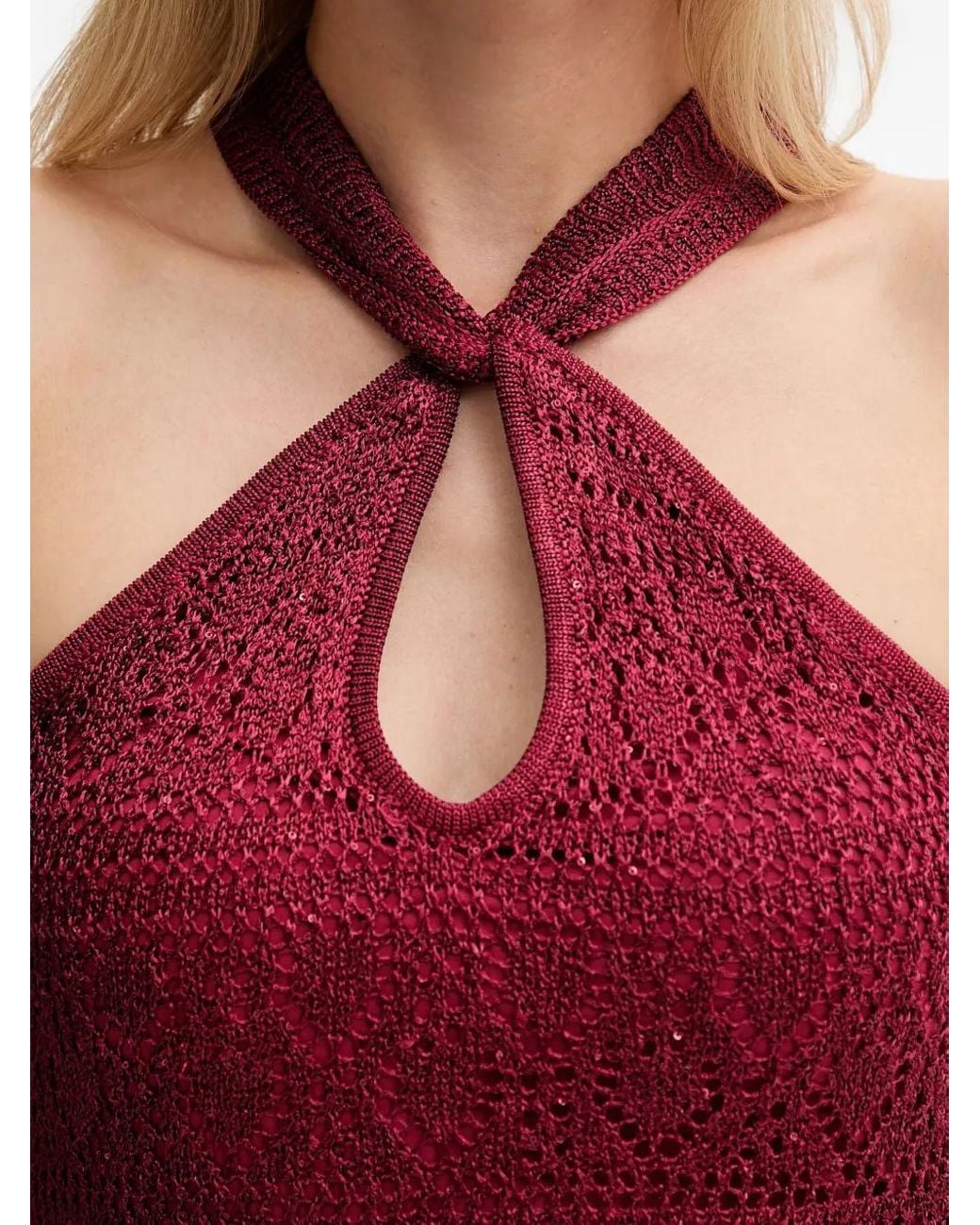 Guess Getailleerde Maxi-Halterjurk in het Red