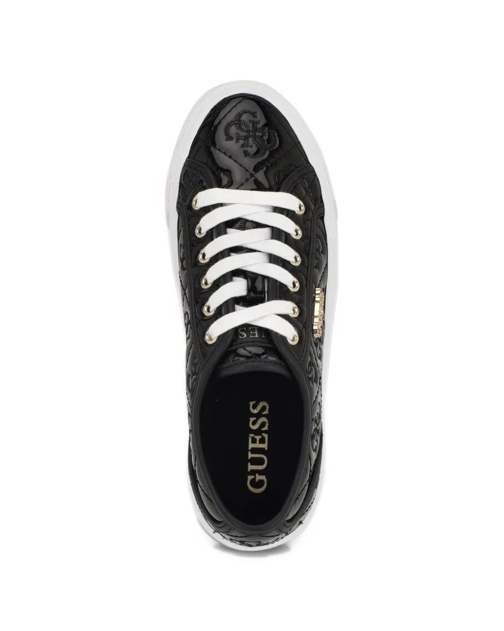 Guess White Jlove Embroidery Patent Sneakers