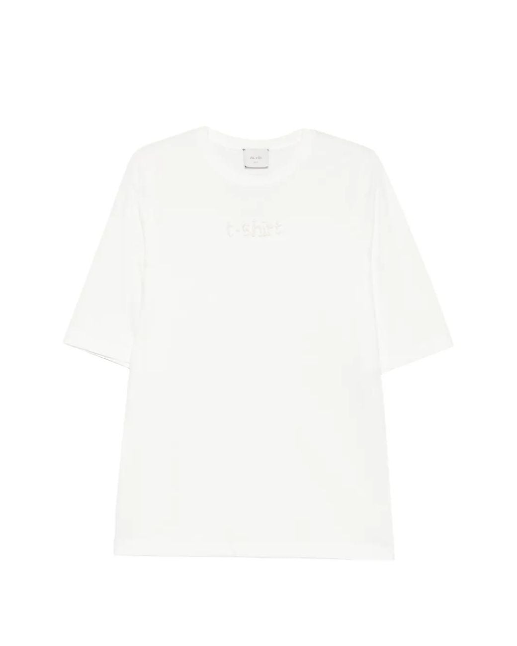 Alysi White Pearl-Embellished T-Shirt