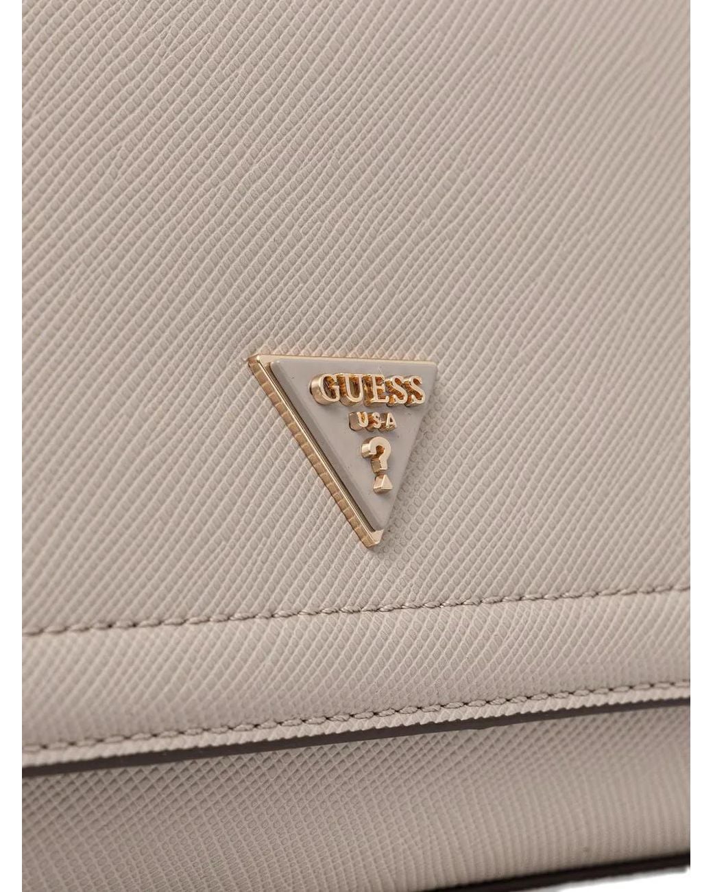 Guess Gray Noelle Saffiano Mini Crossbody