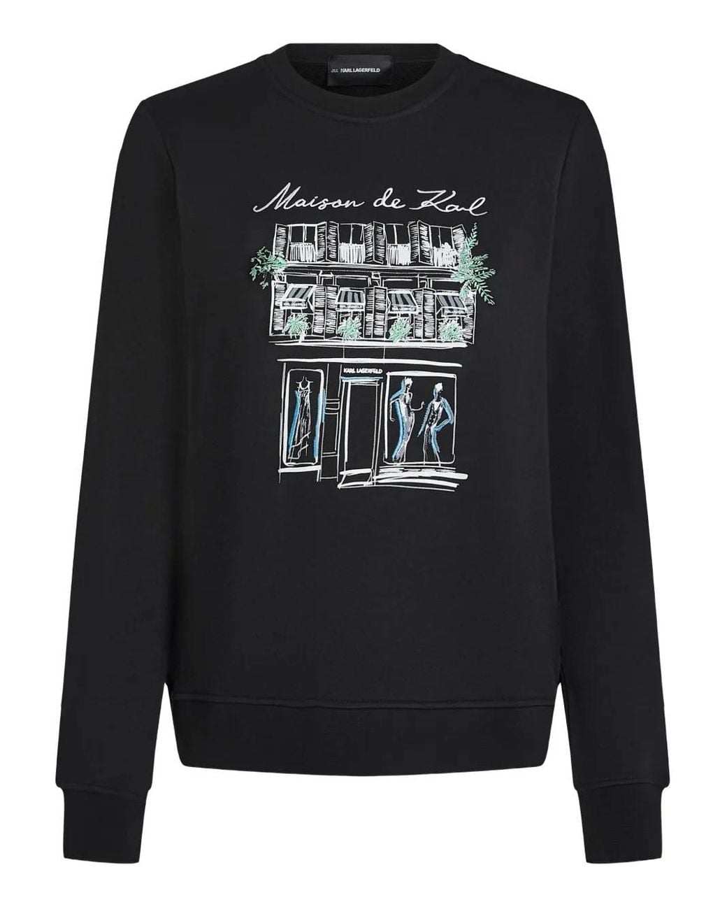 Karl Lagerfeld Black Paris Store Sketch Sweater