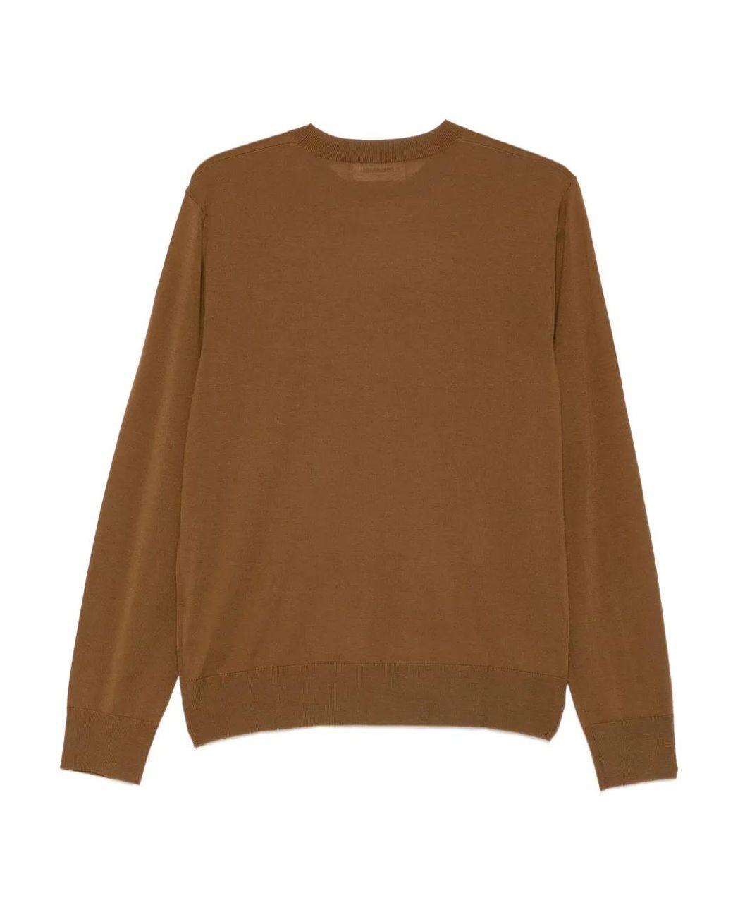 DSquared² Brown D2 Logo-Embroidered Wool Top for men