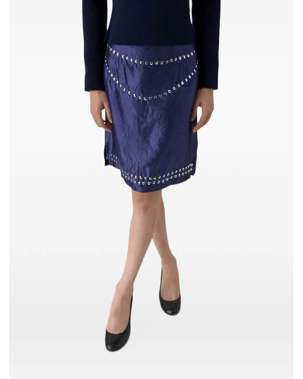GIMAGUAS Blue Claude Jewel Silk Skirt