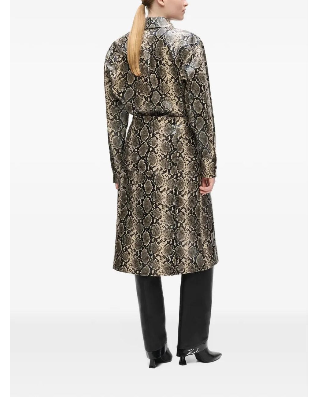 Karl Lagerfeld Midi-Rok Met Python-Effect in het Natural