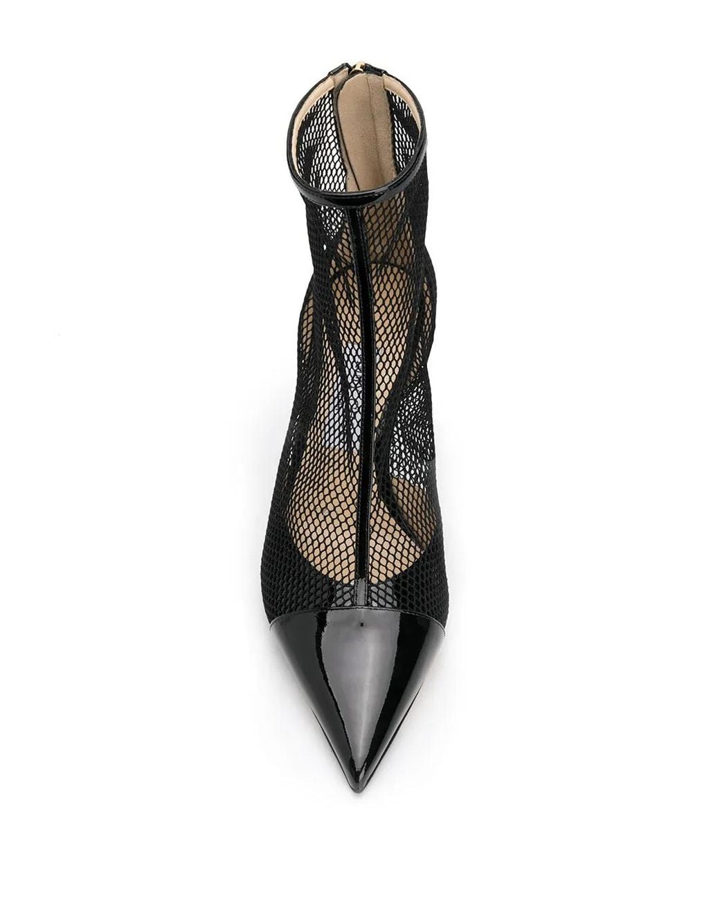 Jimmy Choo Black Kix Mesh Patent-Leather Ankle Boots