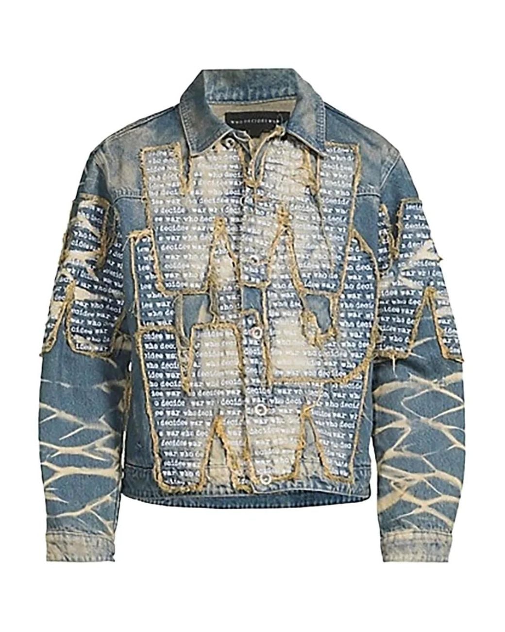 Who Decides War Overlay Denim Jack in het Blue voor heren