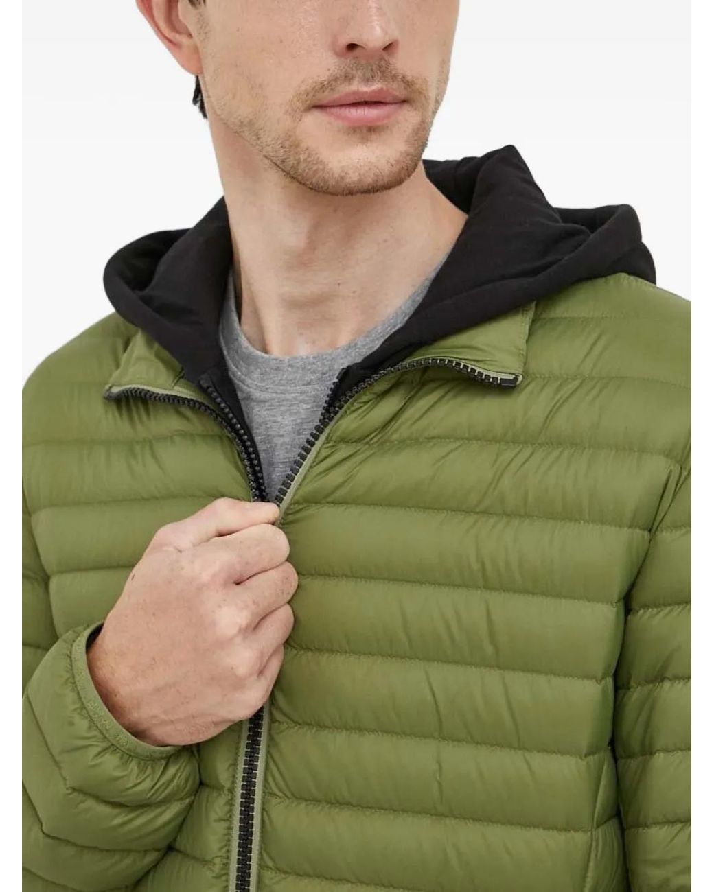 Colmar Green Hooded Quilted Jacket for men