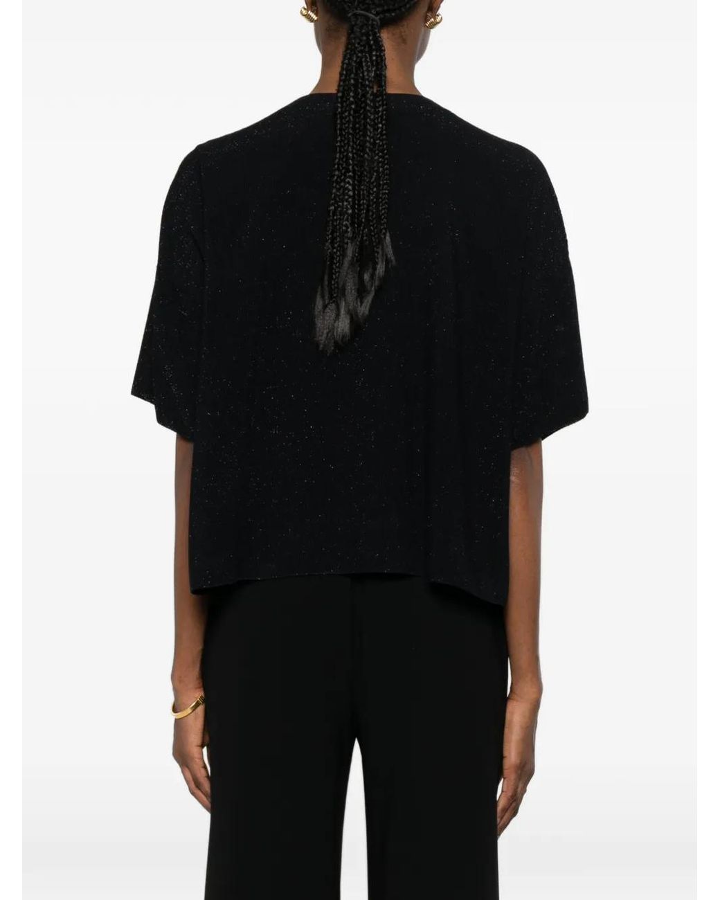 Fabiana Filippi Black Cotton T-Shirt